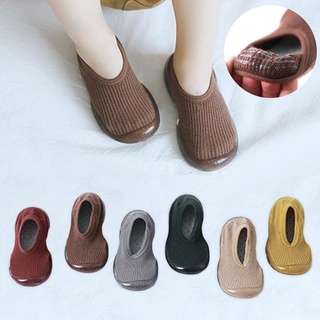 Baby Boys Girls Sock Shoes Autumn Non-slip Floor Socks Kids Soft Rubber Sole Toddler Shoes Socks Baby Socks with Rubber Soles