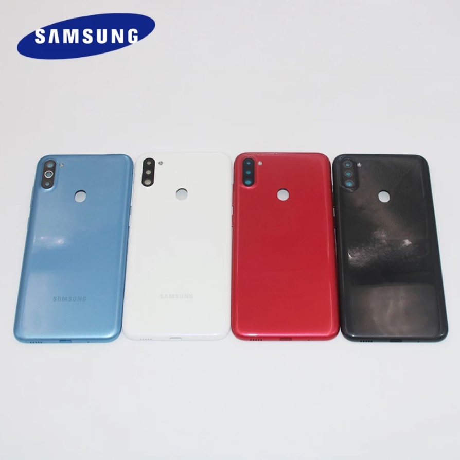 ใหม่ แท้ อะไหล่ฝาครอบแบตเตอรี่ ด้านหลัง พร้อมเลนส์กล้อง แบบเปลี่ยน สําหรับ Samsung Galaxy A11 A115 A115F