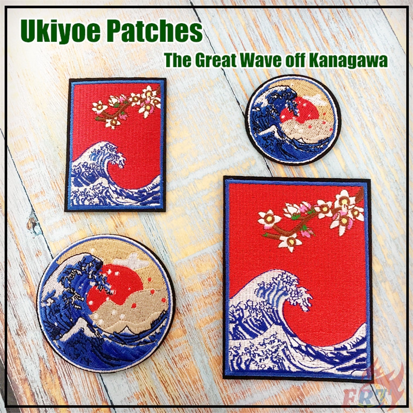 ☸ INS：The Great Wave off Kanagawa - Ukiyoe Patch ☸ 1Pc/4Pcs Diy Sew On Iron On Badges Patches