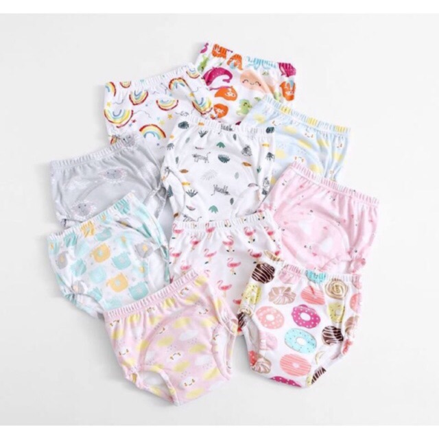 แพค4 ตัว ลายน่ารัก กางเกงผ้าอ้อมซับฉี่ซักได้กันน้ำสำหรับแรกเกิด size 80 size 90 👶เป้า มัสลินหนา 7 ชั้น