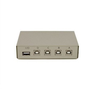 USB 2.0 Printer 4Port Manual Switch (สีเทา)  #