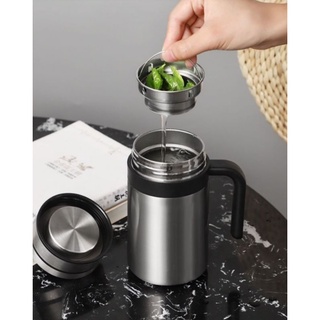 แก้วน้ำกรองชาสแตนเลสรุ่นหูจับแก้วน้ำสแตนเลสกรองชา brewing mug stainless steel