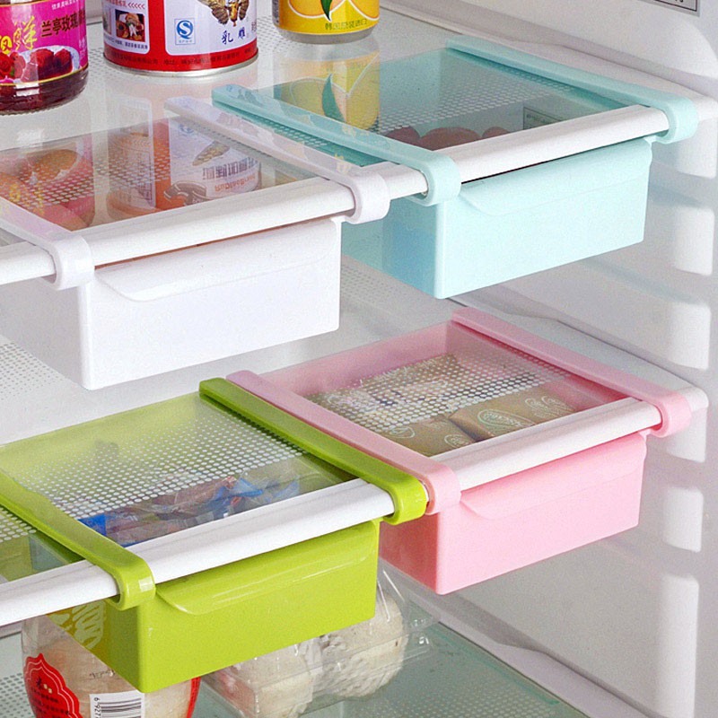 (คละสี) (ใบเล็ก) กล่องเก็บอาหารในตู้เย็น ที่จัดเก็บของในตู้เย็นกล่อง ชั้นเก็บของลิ้นชักประเภทอุปกรณ์ครัวที่ใส่ของแบบแขวน