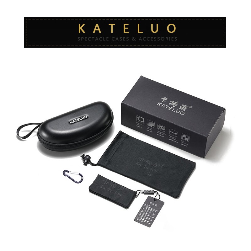 [พร้อมกล่อง] Kateluo 63728 แว่นตากันแดด เลนส์โพลาไรซ์ ป้องกันรังสี UV400 แบรนด์แฟชั่น เดินทาง ขับรถ สําหรับผู้ชาย และผู้หญิง
