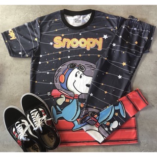 เซทเสื้อยืด &amp; กางเกงเลคกิ้งลาย Snoopy galaxy