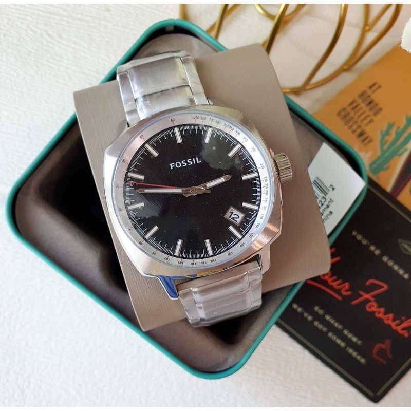 👑ผ่อน0%~แท้100%👑 นาฬิกาข้อมือ  FOSSIL  Windfield Black Dial Watch PR5463 หน้าปัดดำ