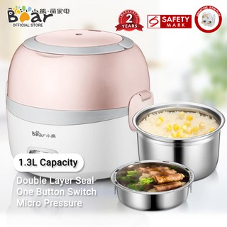Bear Electric Lunch Box, Stainless Steel Rice Cooker, Mini Rice Cooker (DFH-B13E5)