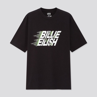 Uniqlo (UT) BE X TM (Billie Eilish Series) เสื้อยืดแขนสั้น ผ้าฝ้าย พิมพ์ลาย สําหรับผู้ชาย ผู้หญิง