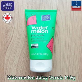 Clean &amp; Clear® Watermelon Juicy Scrub 119g คลีน แอนด์ เคลียร์ สครับขัดผิวหน้า กลิ่นแตงโม สครับขัดผิวอย่างล้ำลึก