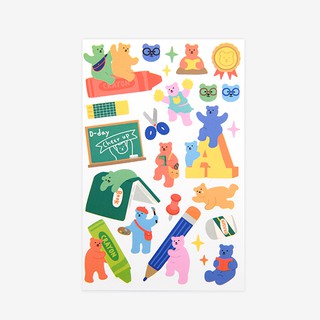 Jelly Bear Sticker - 02 Study สติ๊กเกอร์