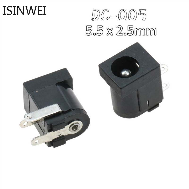 20 Dt - 005 Dc Power Jack Socket เชื่อมต่อ Dc 005 5 . 5x2 . 5 มม . 5 . 5x2 . 5 มม .