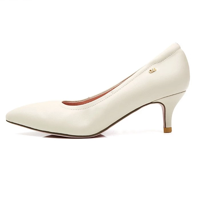 O&B รองเท้าส้นสูงหนังแกะ รุ่น DIANA HEELS 2 INC IN IVORY WHITE-11057CS00024F_C9WTXX