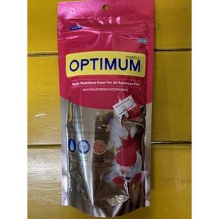 อ๊อฟติมั่ม OPTIMUM ขนาด100กรัม อาหารปลาเร่งสี เร่งโต 👉เม็ดจิ๋ว เร่งสี -เร่งโต ราคา 1480 บาท ลังละ 48ห่อ