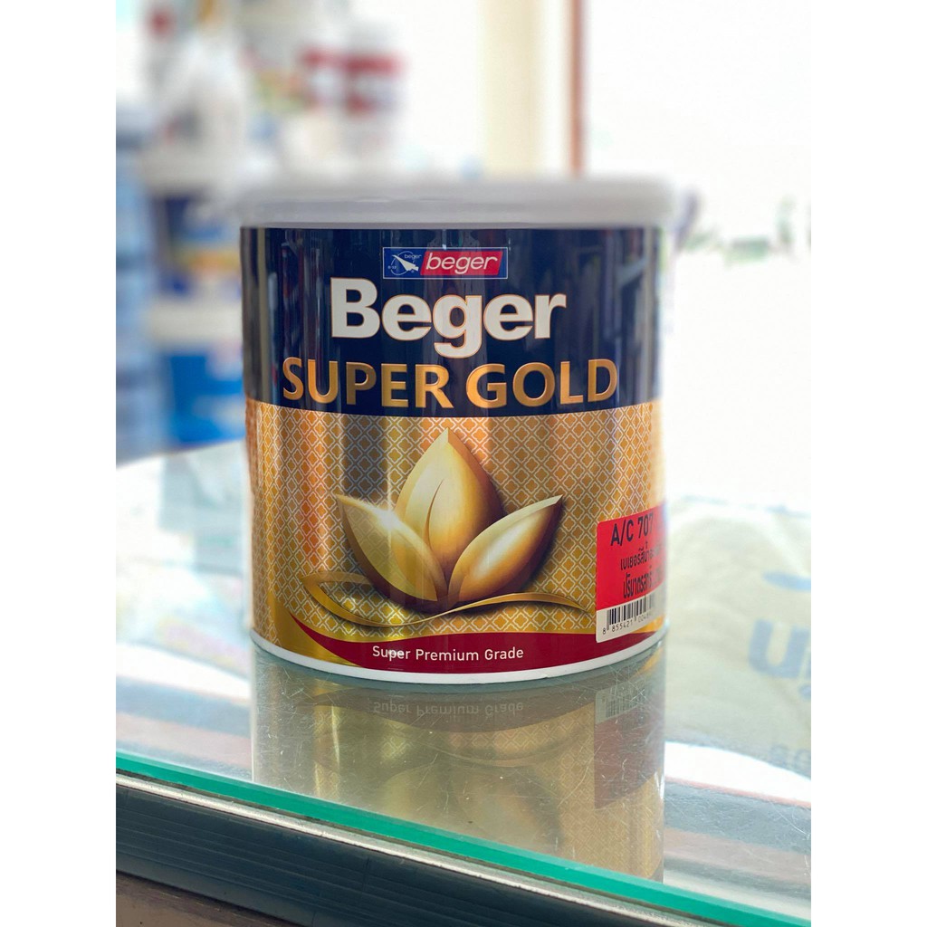 Beger SUPER GOLD A/C 707 สีทองคำ เบเยอร์ ซุปเปอร์โกลด์ สีน้ำอะคริลิค (สีทองยุโรป) AC 707 ขนาด 1 กล. 