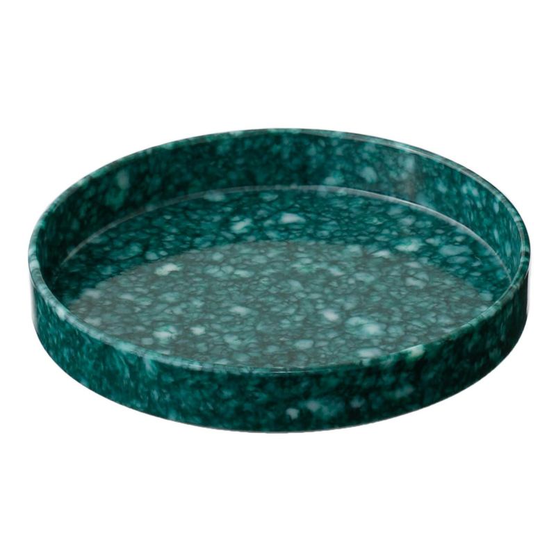 HIGHTIDE Circle Desk Tray (Melamine) Dark Green / ถาดวางของอเนกประสงค์ทรงกลม ลายหินอ่อน สีเขียวเข้ม (HDB073-DGN)