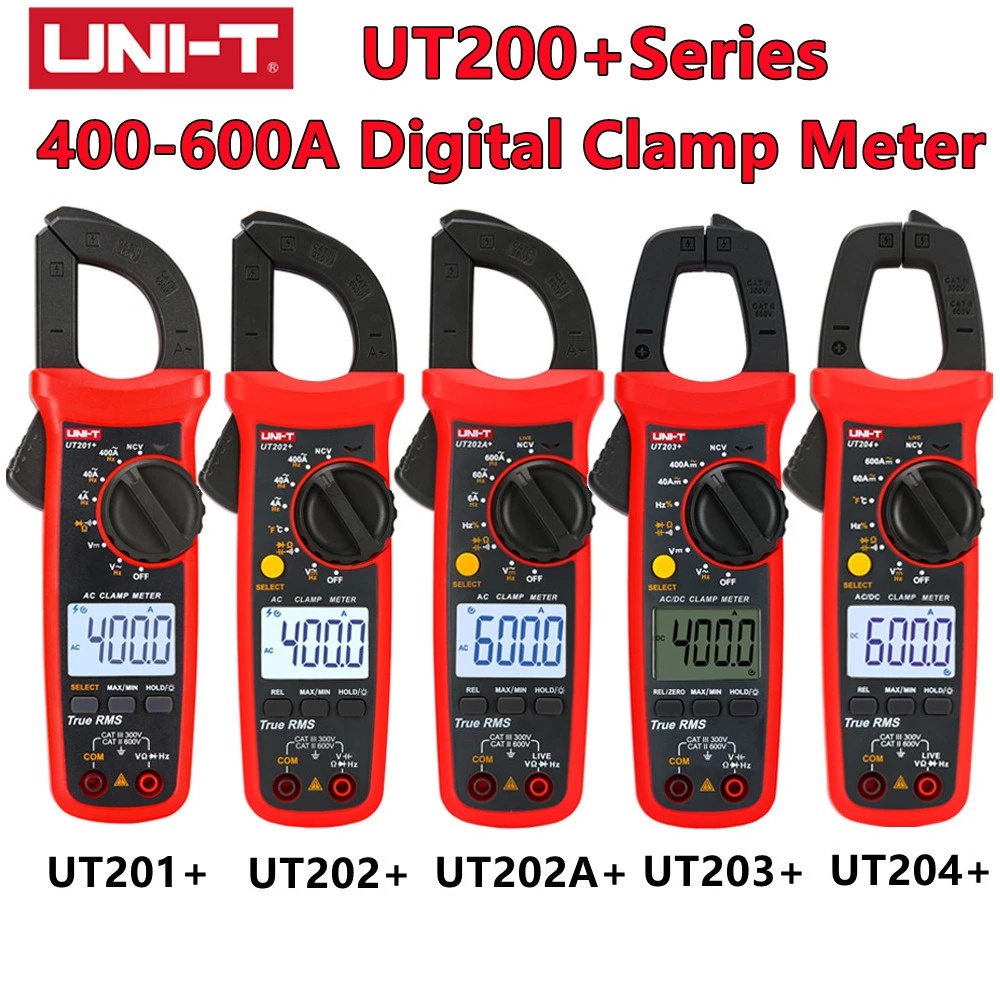 แคลมป์มิเตอร์ UT201+ UT202+ UT202A+ UT203+ UT204+ 400-600A การป้องกันการตรวจจับเท็จ ช่วงอัตโนมัติ มั