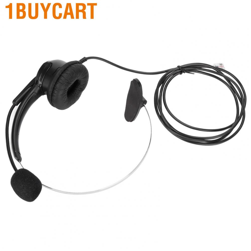 1buycart ชุดหูฟังโทรศัพท์หูฟังตัดเสียงรบกวนไมโครโฟนสำหรับ Office Call Center