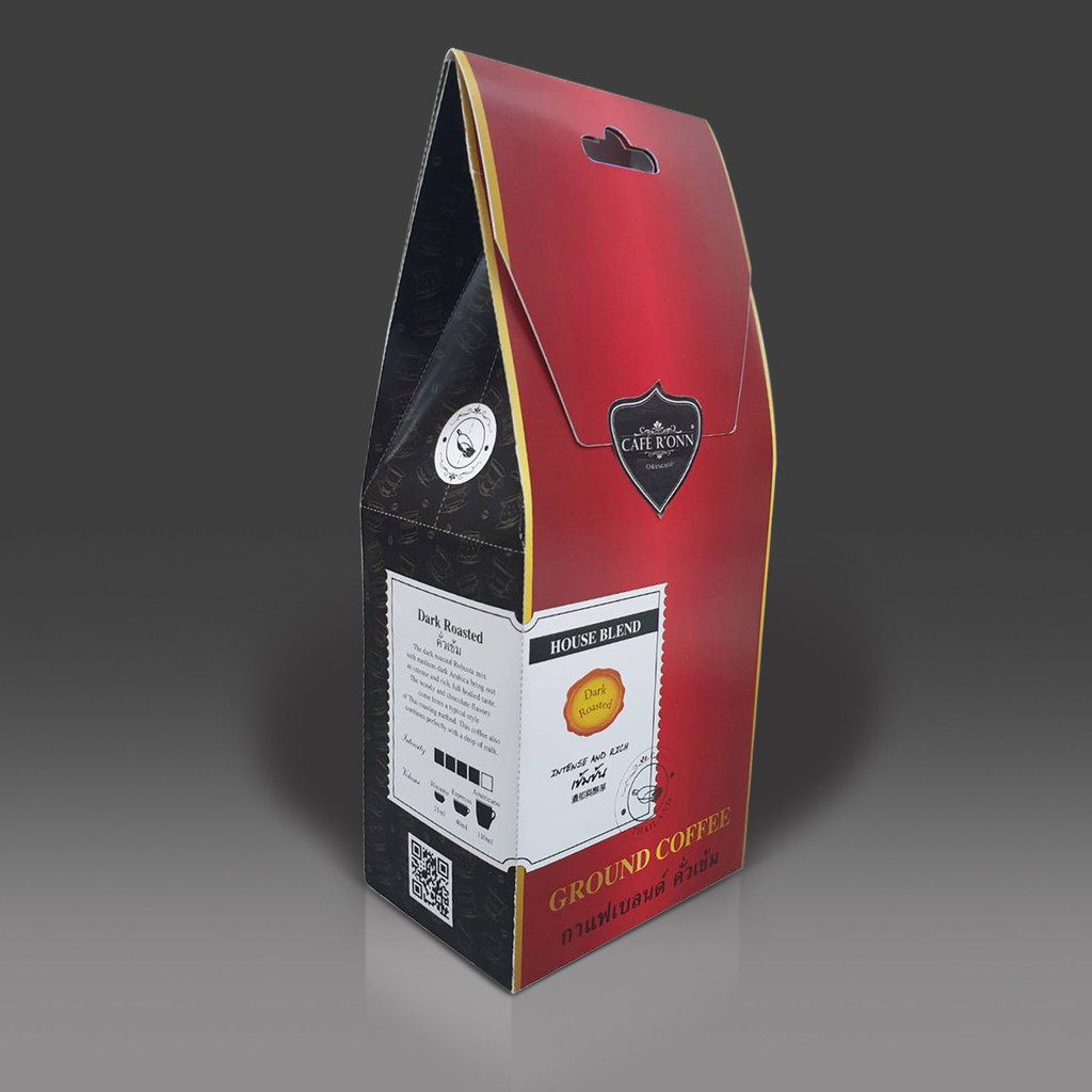 กาแฟบด คั่วเข้ม เฮาส์เบลนด์ 250 กรัม /Dark Roasted Ground Coffee HOUSE BLEND CAFE R'ONN, 250 gr