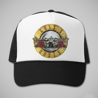 Guns N Roses Retro Trucker หมวกฮาร์ดร็อกและม้วนผ้า