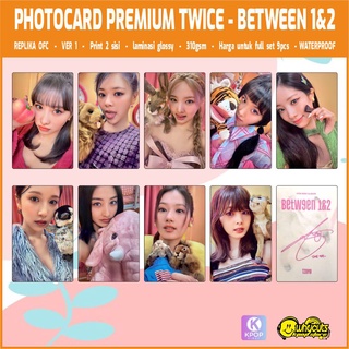 ชุดโฟโต้การ์ด PC KPOP TWICE BETWEEN 1&amp;2/PRINT เคลือบเงา 2 ด้าน กันน้ํา สําหรับ PC 9 ชิ้น