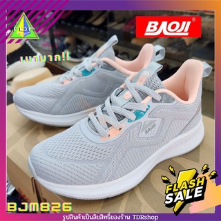 Baoji รุ่น BJW 826 สีชมพู รองเท้าผ้าใบ ผูกเชือก ผู้หญิง สำหรับใส่ทำงาน ใส่เที่ยว น้ำหนักเบา