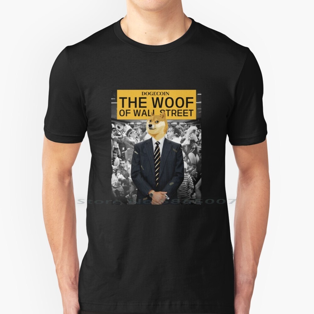 Dogecoin The Woof T เสื้อ 100% Cotton Wolf Of Wallstreet Doge The Wolf Dogecoin To The Moon Dogecoin
