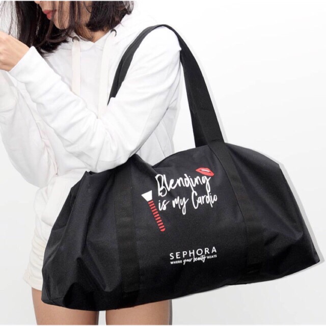 Sephora bag กระเป๋าใสของ เสื้อผ้า สีดำ