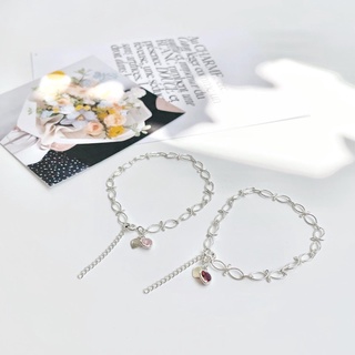 (myjew.k) สร้อยข้อมือเงินแท้ กำไลขอมือรุ่น Bella heart bracelet