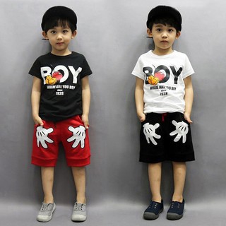 ชุดเด็ก  เสื้อ BOY + กางเกง ลายมือ (2ข/3ข/4ข/5ข/6ข)