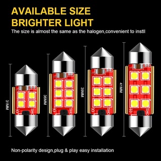 หลอดไฟอ่านหนังสือ LED 36 มม. 31 มม. 39 มม. 41 มม. C5W C10W 3030 SMD สําหรับ Volvo BMW Toyota Dome DC12V 1 ชิ้น