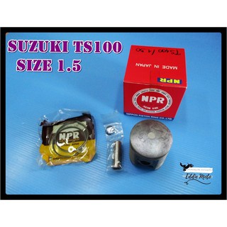 SUZUKI TS100 PISTON SET size 1.5 // ชุดลูกสูบขนาด1.5 ครบเซ็ท