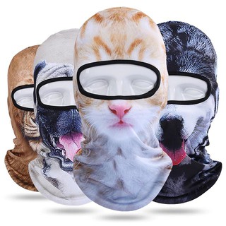 🛍️SUN RKT🛒หน้ากาก 3D animal Balaclava รูปลายสัตว์ แบบหมวกโม่งรองกันน็อคขับขี่ออกแดดกลางแจ้ง