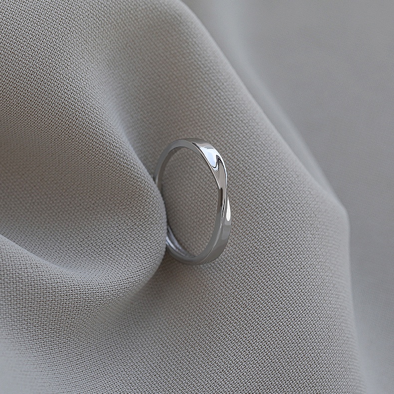 แหวนเงิน เกรด 925 แบบเปิด ดีไซน์เรียบง่าย พรีเมี่ยม สําหรับผู้หญิง - รูปที่ 5