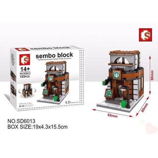 ตัวต่อ SEMBO BLOCK : Mini Street Building ร้านกาแฟ SD 6013 จำนวนตัวต่อ 143 ชิ้น