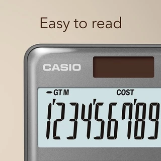 Casio Calculator เครื่องคิดเลข คาสิโอ รุ่น JF-120FM แบบตั้งโต๊ะ ดีไซน์โค้งมน 12 หลัก สีเทา