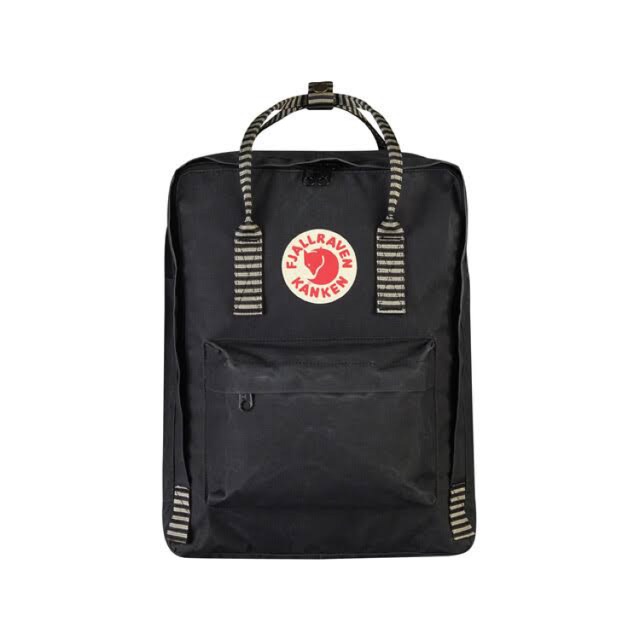 Fjallraven kanken backpack - black/striped ของมือสอง