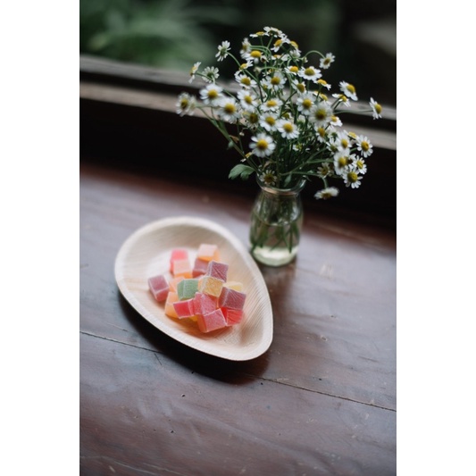 OV17/ ชุดจานโมคารูปไข่ 10 ชิ้น/พักชา/เป็นมิตรกับสิ่งแวดล้อมจานโมคาอูแบบใช้แล้วทิ้งที่เป็นมิตรกับสิ่ง