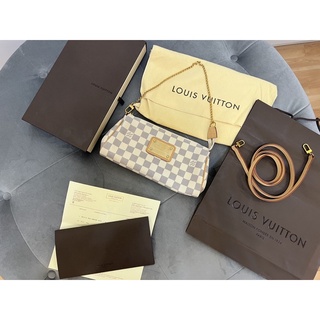 ใหม่! Louis Vuitton Eva Clutch Damier Azur 2016 kept unused