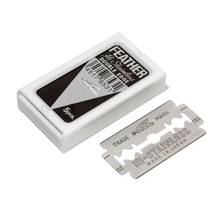 ใบมีดโกน Feather 71-S ตราขนนก x 100 ชิ้น แบบ 2คม สำหรับโกนหนวด โกนผม Feather Shaving Razor Double Edge Blades from Japan
