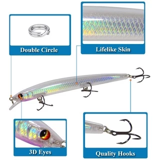 Umpan Mancing Sinking Minnow เหยื่อปลา Buzz เหยื่อพลาสติกตกปลา CrankBit อุปกรณ์ตกปลา 1PCS 15.4g/13.5 ซม. SwimBit Lure เหยื่อ