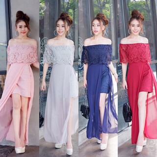 TW5069 Maxi Dress ปาดไหล่