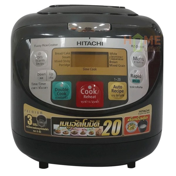 (โค้ดลดดูที่หน้าร้าน) หม้อหุงข้าว Double Cook 1.8 ลิตร Hitachi รุ่น RZ-D18WF