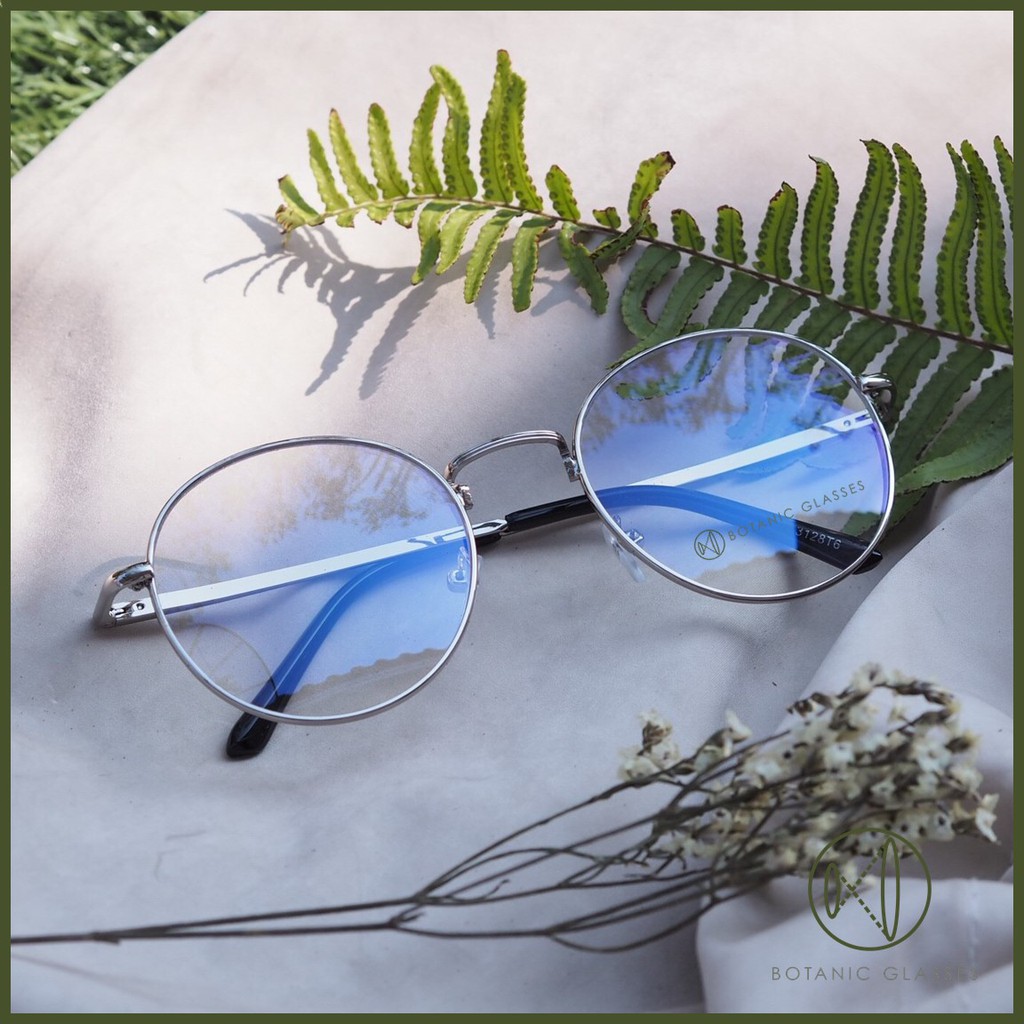 แว่นกรองแสง สีฟ้า Silver Edition กรองแสงสีฟ้า 90-95% กันUV99% แว่นตา กรองแสง แบรนด์ Botanic  Glasses แว่น ของแถมอลัง