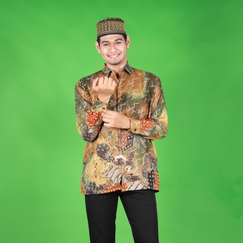 เสื้อเชิ้ตลายบาติก(ผ้าคอตตอน) สินค้านำเข้าจากประเทศอินโดนีเซียAEC,(The Capital Of ASEAN) รุ่น SHB16