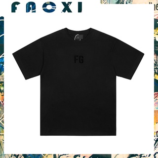 เสื้อยืดโอเวอร์ไซส์เสื้อยืดผ้าฝ้าย แขนสั้น คอกลม พิมพ์ลายกราฟฟิค Fear of God โอเวอร์ไซซ์ สไตล์วินเทจ พลัสไซซ์S-3XL