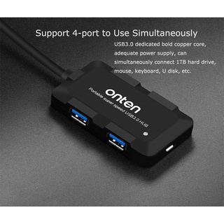 4 Port USB HUB v3.0 ONTEN OTN8102B (Black)  ประกัน 1Y ฮับ ยูเอสบี