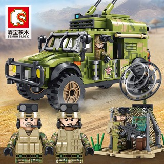 ProudNada Toys ของเล่นเด็ก ตัวต่อ รถจิ๊ป ทหาร S SEMBO BLOCK IRON BLOOD HEAVY EQUIPMENT 303+PCS 105563