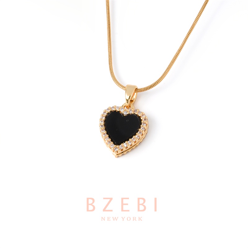 Bzebi สร้อยคอ จี้หัวใจ โซ่ สแตนเลส ทองคำแท้ อิตาลี่แท้ ทอง ผู้หญิง สร้อยคอทอง ไม่ซีดจาง กันสนิม เครื่องประดับแฟชั่น สไตล์เกาหลี สําหรับผู้หญิง 18k 1075n