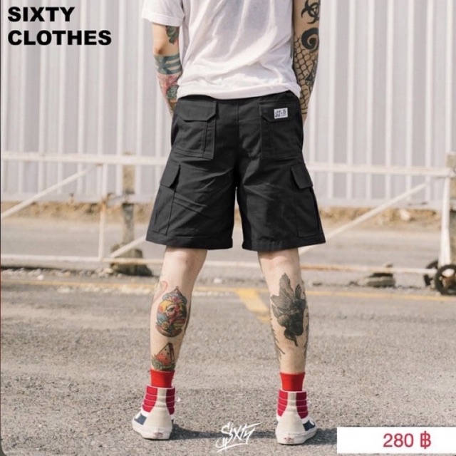 💥พร้อมส่ง💥ขาสั้น Sixty คาร์โก้6กระเป๋า✅ปรับเอวได้✅กระเป๋าลึกมาก✅ส่งของทุกวัน ส่งไวเหมือนอยู่ข้างบ้าน