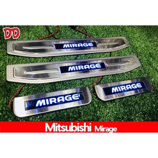 ชายบันไดมีไฟ กันรอยบันได ชายบันได LED สีฟ้า Misubishi Mirage